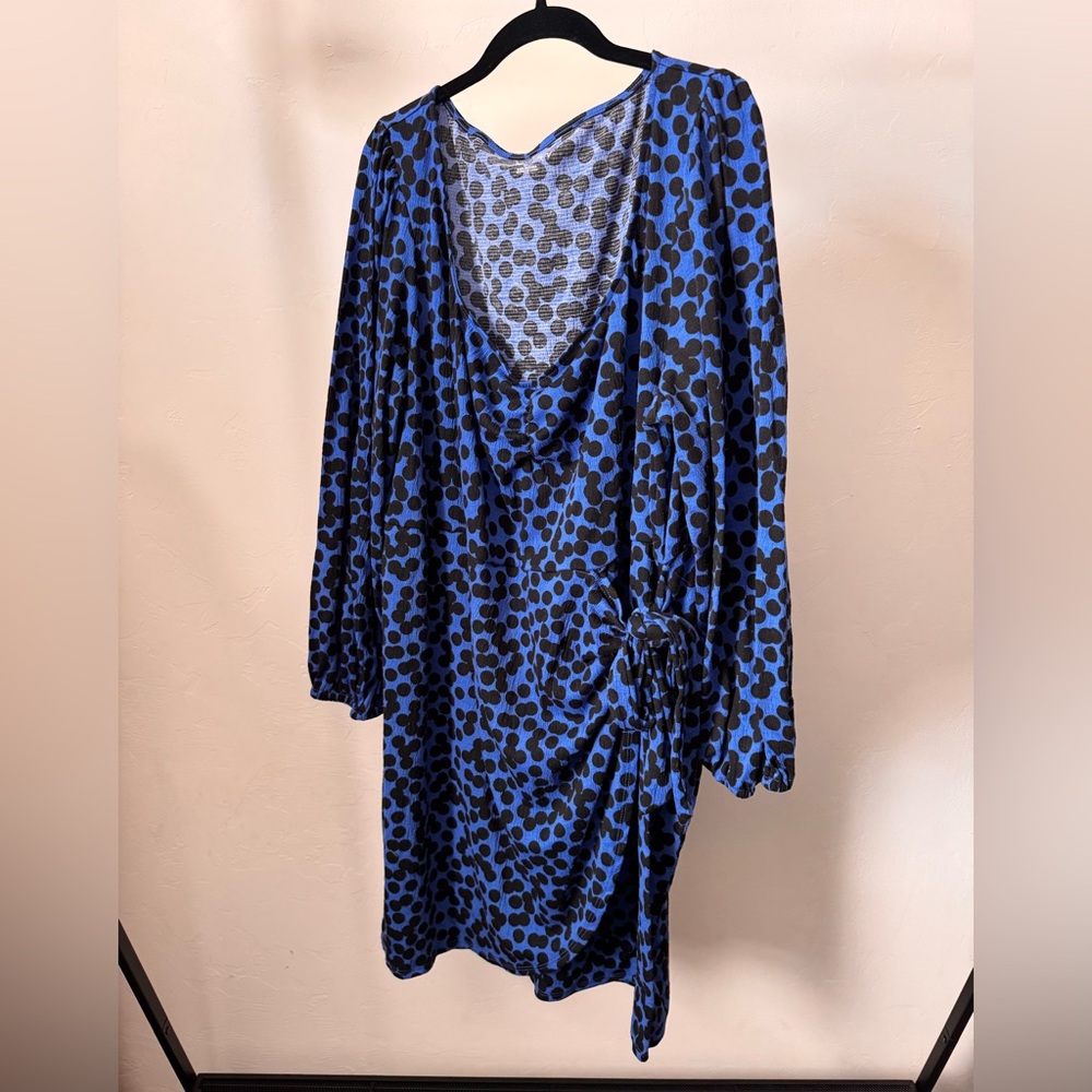 Ava & Viv Blue and Black Patterned Dress